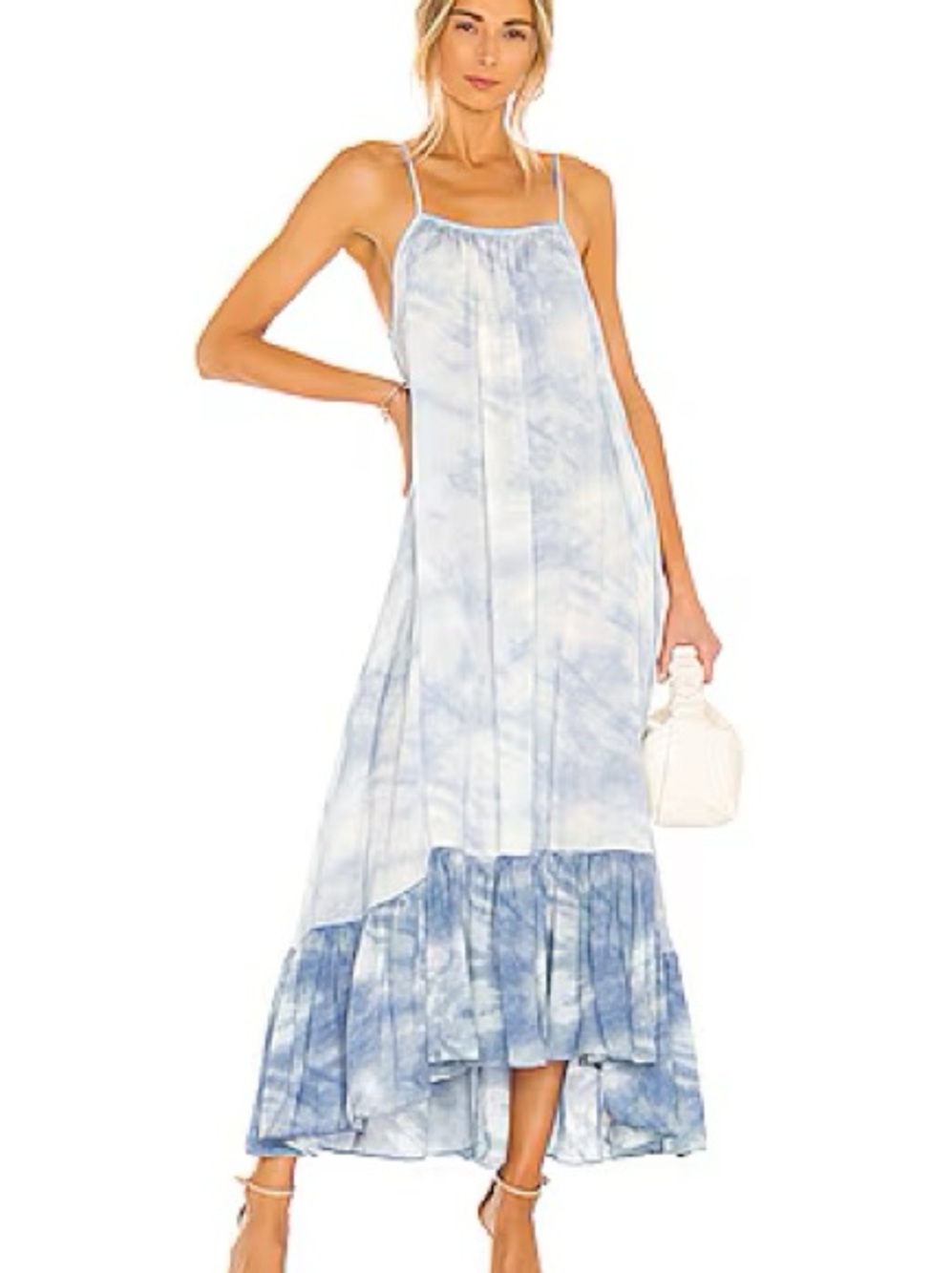 FREE PEOPLE Full On Maxi Slip Dress in Sea Combo XS